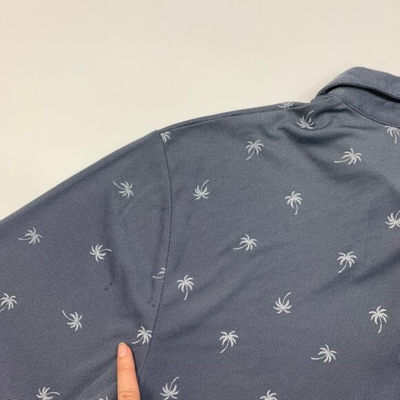 Ben Hogan Performance Polo Shirt Mens L Large Navy Palm Tree Short Sleeve Golf - Picture 9 of 12